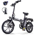 AVDLEU – faltbares Elektrofahrrad – 16-Zoll-Räder – 250-W-Motor 25 km/h – 36-V-11,4-Ah-Akku – Reichweite 40–80 km (ASSIST-Modus) – Schwarz
