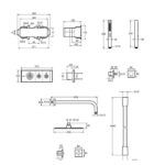JACOB DELAFON Grands Boulevards quadratische verchromte Thermostat-Einbauduschsäule - Bild 3
