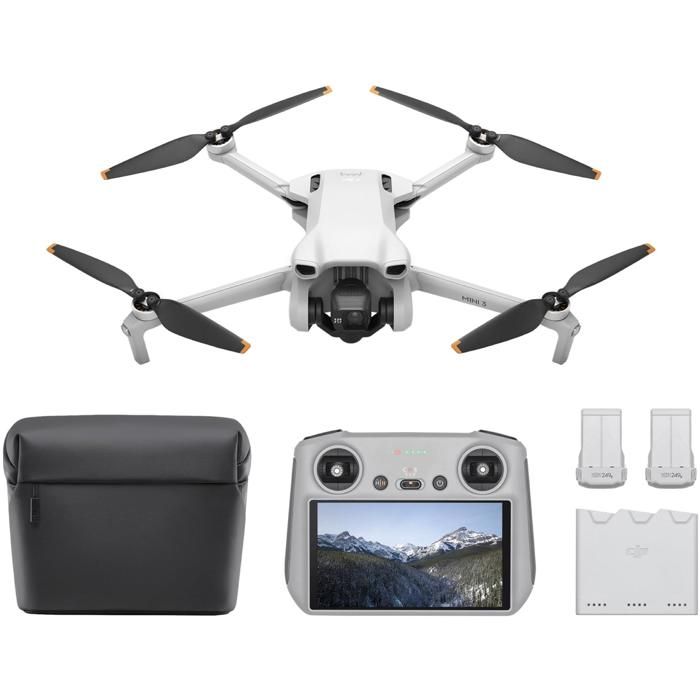 drone-dji-mini-3-fly-more-combo-avec-radioco.jpg Drohne – DJI – Mini 3 Fly More Combo – mit Smart-Controller-Funksteuerung – Grau - Bild 1