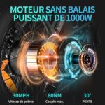 Elektrofahrrad – 20"*4,0-Geländereifen – 1000-W-Motor – abnehmbarer Akku 48 V/15 Ah – Autonomie 50–60 km – Shimano 7 Gänge – Schwarz - Bild 2