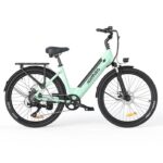 HILLMILES Milecity 1 – 26-Zoll-Elektrofahrrad – 250-W-Motor – abnehmbarer 36-V-13-Ah-Akku – 100 km Reichweite – Shimano 7 Gänge, Grün - Bild 2