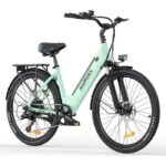 HILLMILES Milecity 1 – 26-Zoll-Elektrofahrrad – 250-W-Motor – abnehmbarer 36-V-13-Ah-Akku – 100 km Reichweite – Shimano 7 Gänge, Grün