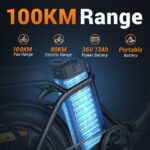 Faltbares Elektrofahrrad – HILLMILES – MilePort 1 – 60 km Reichweite – 250-W-Motor – 36-V-13-Ah-Batterie, Grün - Bild 3